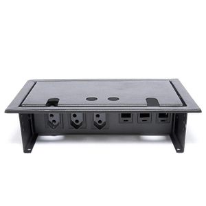Base para Mesa com 3 Tomadas 2P+T / 3 Colares para Rj45