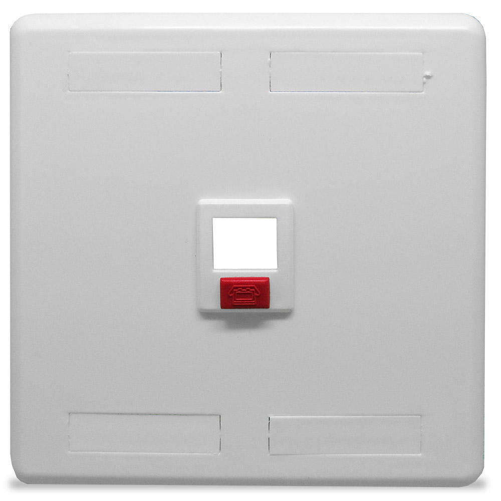 Espelho Plástico 4 x 4 para 1 Saida RJ45 Branco