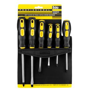 Jogo de Chaves Fenda/Philips com 6 Peças - 8QP