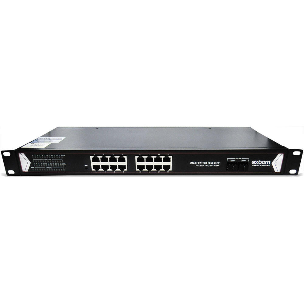 Switch 16 Portas Gigabit + 2 SFP - SWG-1U162SFP