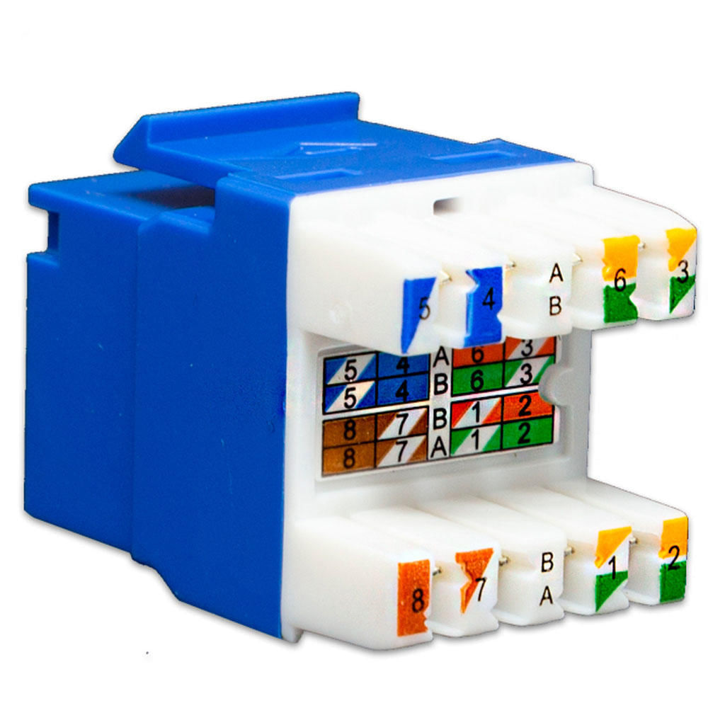 Keystone RJ45 Cat6 Gigalan 90/180º Azul