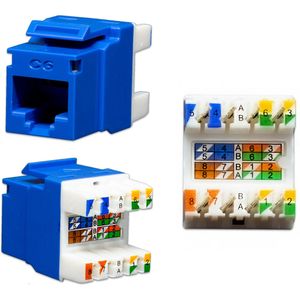 Keystone RJ45 Cat6 Gigalan 90/180º Azul