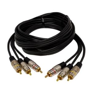 Cabo de Vídeo 3 x 3 RCA Profissional 5,0 Metros