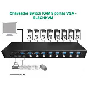 Chaveador Switch KVM 8 portas VGA