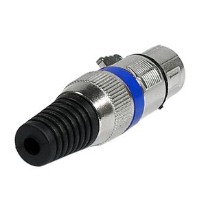 Conector Canon Fêmea Metal Azul