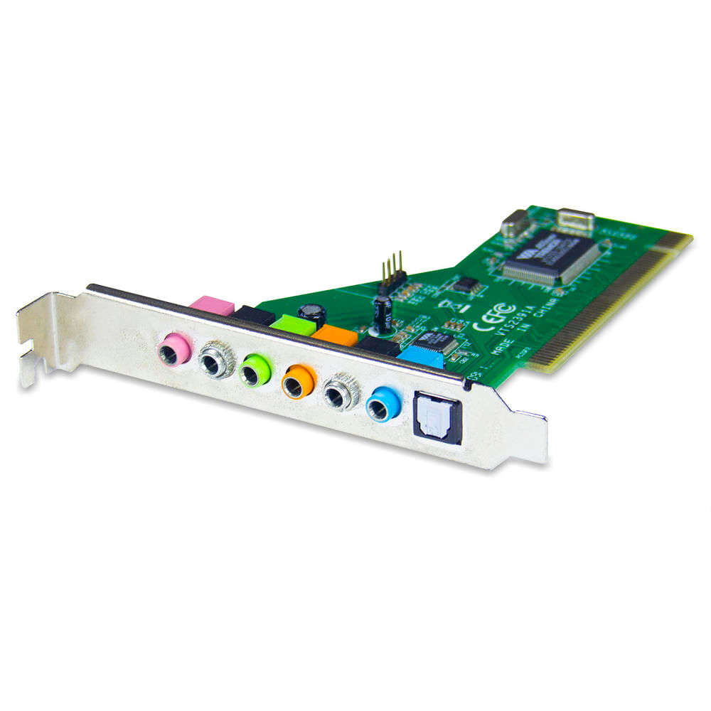 Placa de Som Pci 7.1 com Saída Óptica SPDIF