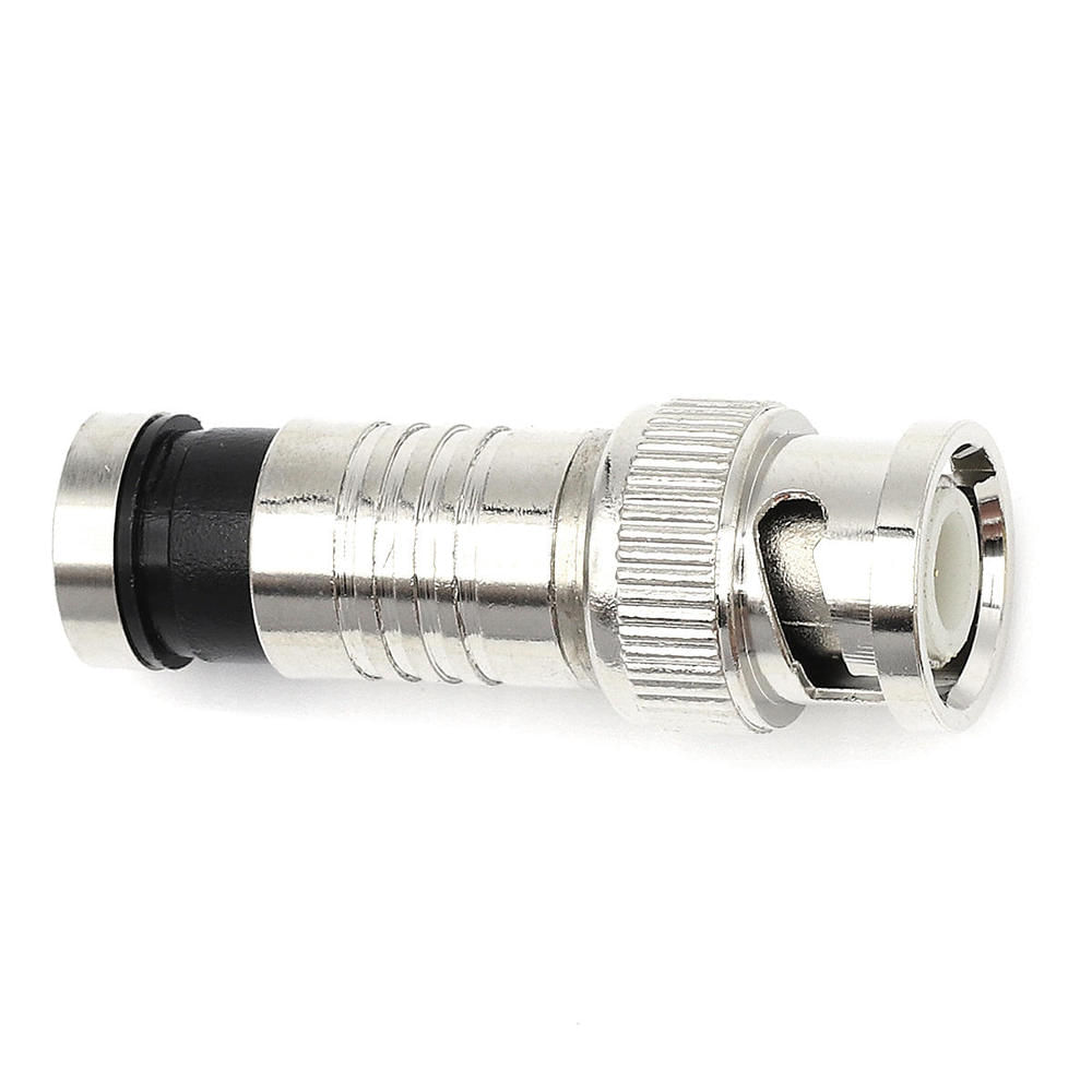 Conector BNC Macho RG6 Compressao Pino Fixo