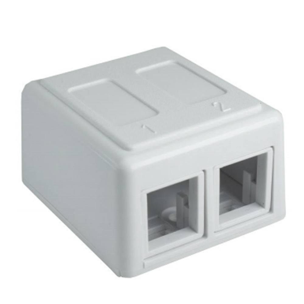 Caixa de Sobrepor para 2 Keystones + 1 Modulo Cego Branco