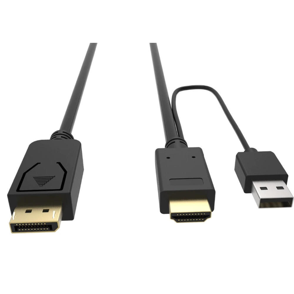 Cabo HDMI Macho x Displayport Macho com USB 1,80 Metros Cabo Displayport Macho x HDMI Macho 1,80 Metros