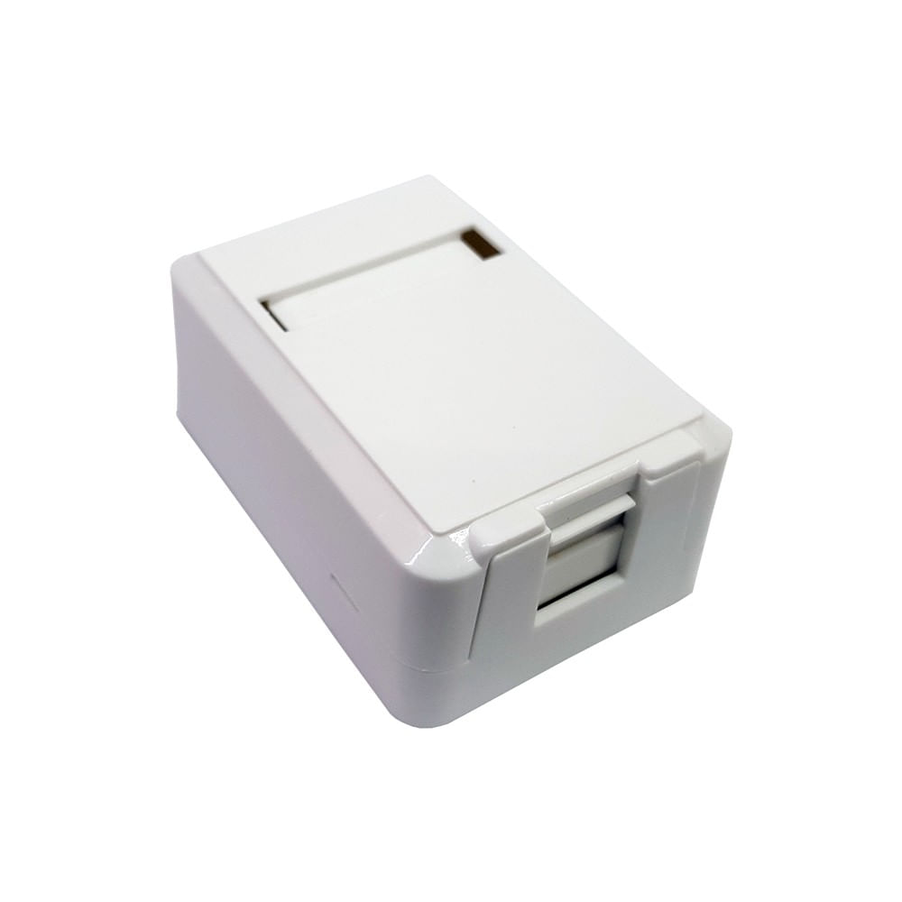 Caixa de Superfície para 1 Keystone Retrátil Branco Caixa de Superfície para 1 RJ45 Retrátil Branco