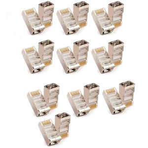 20 Peças Conector Rj45 Ez Crimp Cat6e Blindado