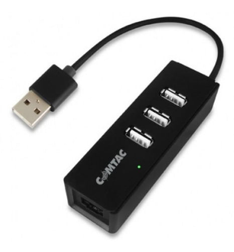Hub USB 2.0 3 Portas + 1 Porta Lan 10/100