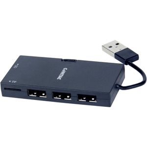 Hub USB 2.0 3 Portas e leitor Micro USB