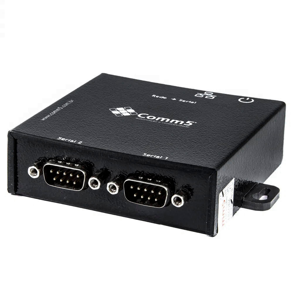 Conversor 1 Porta de Rede 10/100 x 2 Portas Seriais RS232/DB9 Macho