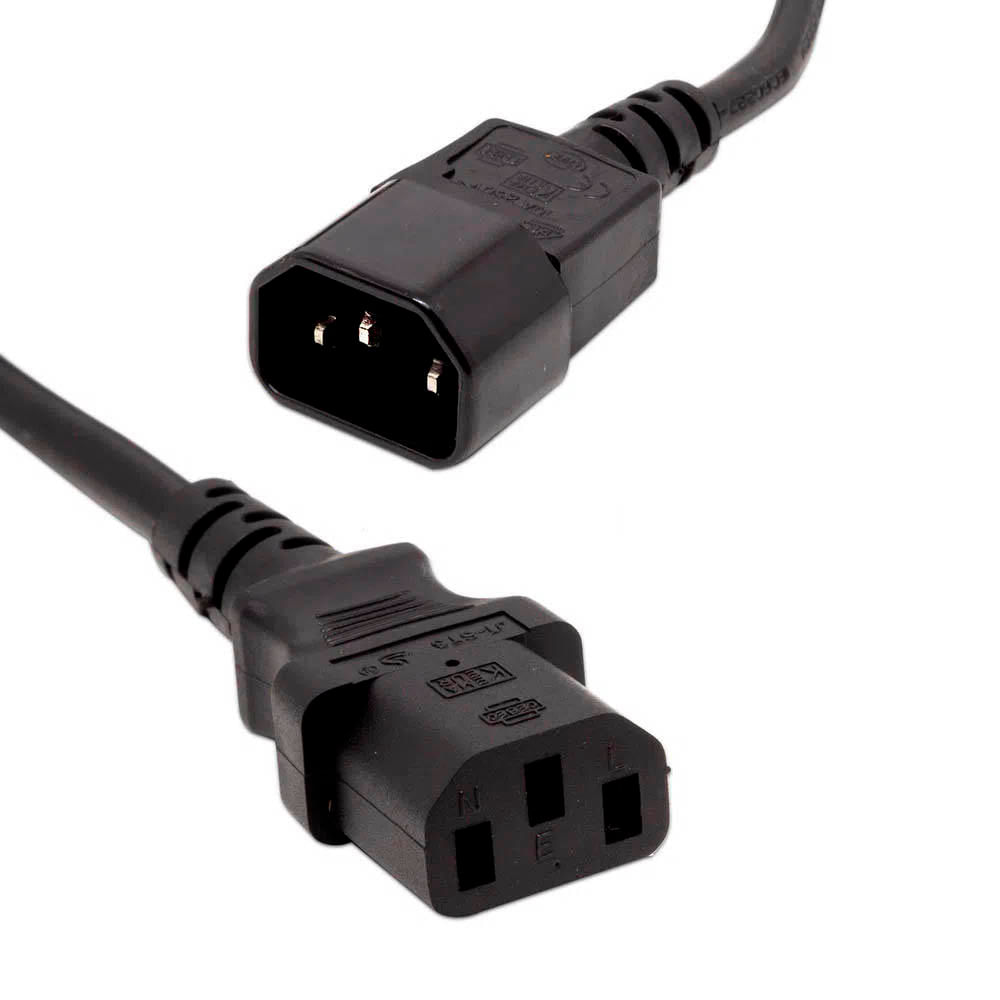 Cabo de Força IEC C13 X C14 10A 0,60 Centímetros