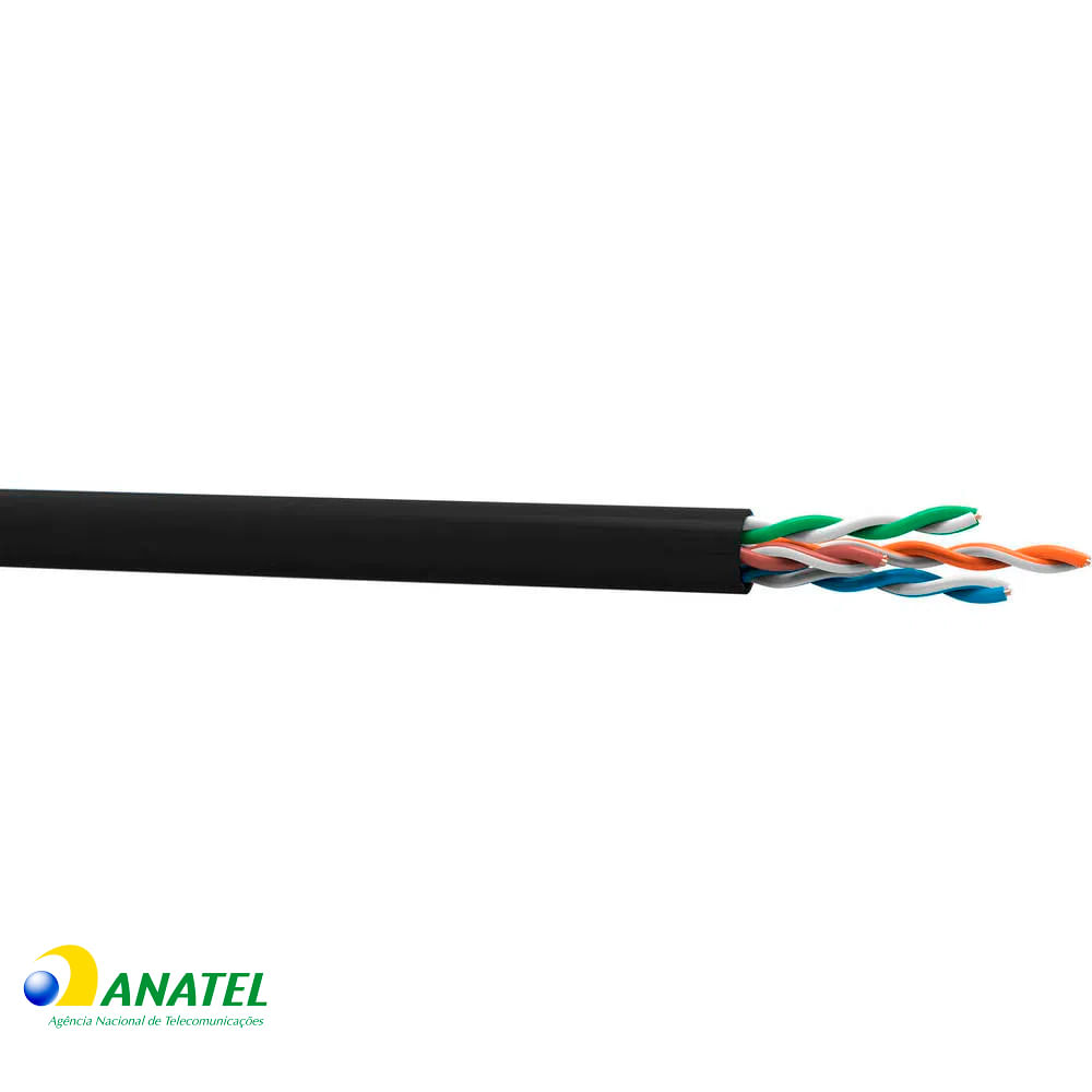 Cabo de Rede Cat5e U/UTP EZ CMX Prysmian Preto