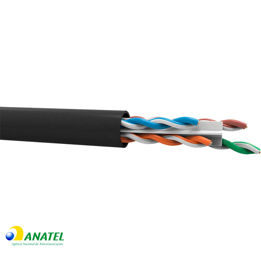 Cabo de Rede CAT6 U/UTP CMX SohoPlus Furukawa Preto, 1 Metro