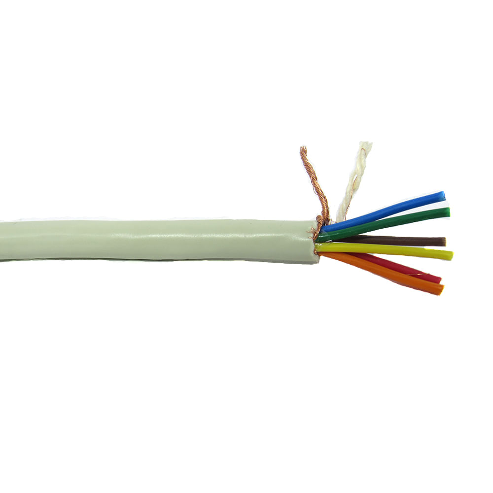 Cabo Manga 6 x 22 AWG 300V Blindado, 1 Metro