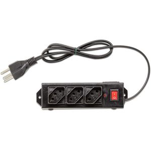 Filtro de Linha Metálico com 3 Tomadas com Protetor de Surto 1,0 Metro