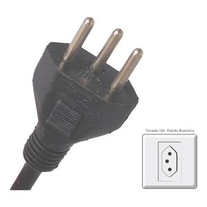 Filtro de Linha Metálico com 3 Tomadas com Protetor de Surto 1,0 Metro