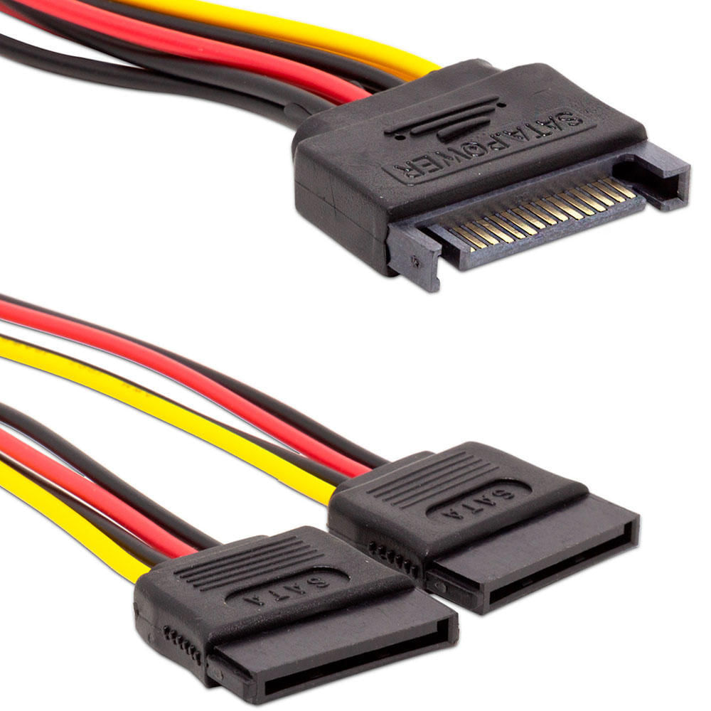 Cabo de Alimentação Sata x 2 Satas Fêmea 15cm