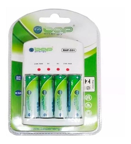 Carregador de Pilhas e Baterias com 4Pilhas AA 2700mah - BAP551