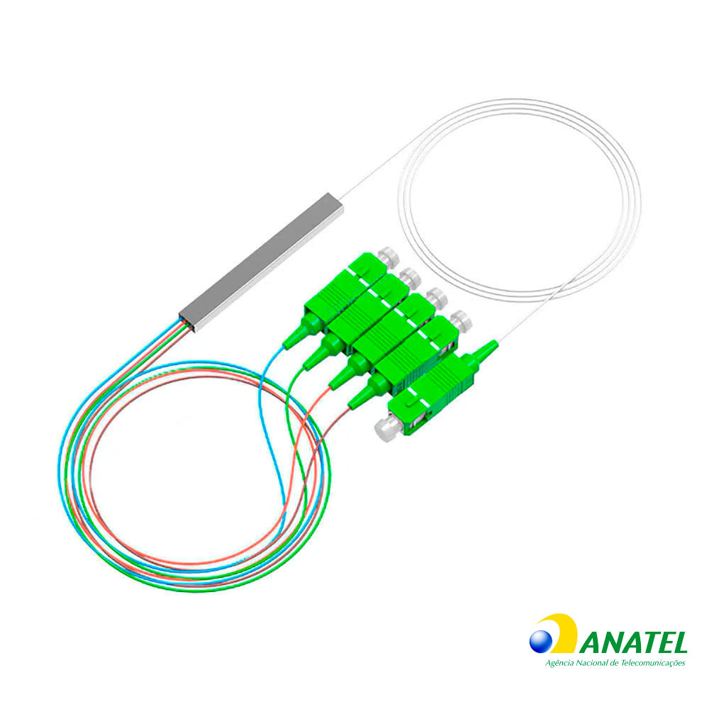 Splitter Optico Mini PLC 1 SC/APC X 2 SC/APC Monomodo - 1mt