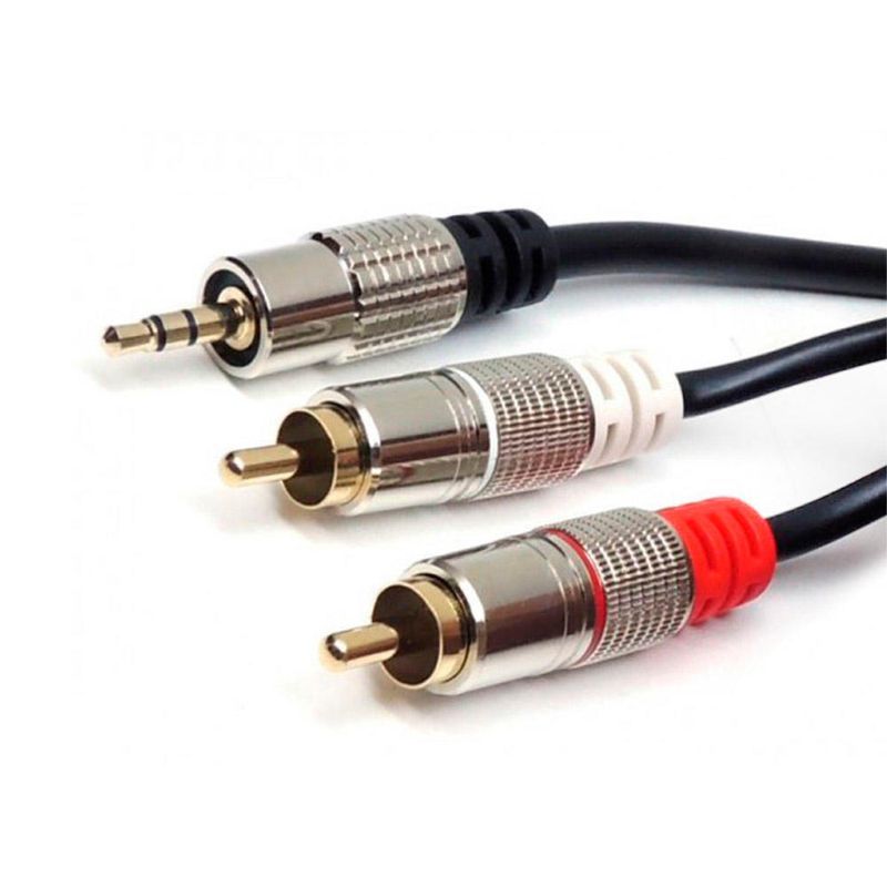 Cabo P2 Stereo Macho x 2 RCA Macho Profissional - 3mts