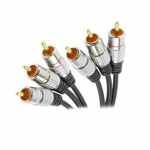Cabo de Vídeo 3 x 3 RCA Profissional 3,0 Metros
