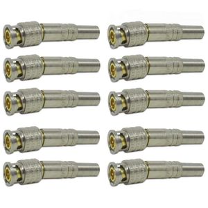 Kit 10 Conectores BNC Macho 6mm com Mola Solda 75OHMS