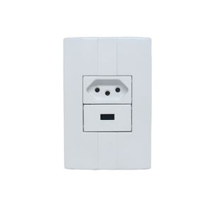 Espelho Modular 4 x 2 com Módulos 1 USB 2A e Tomada