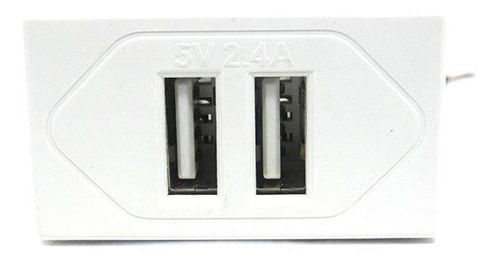 Módulo USB com 2 Entradas 2A Ultra Rápido Branco
