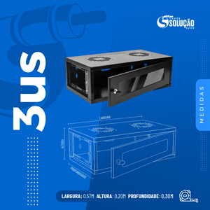Mini Rack de Parede 19" 3us