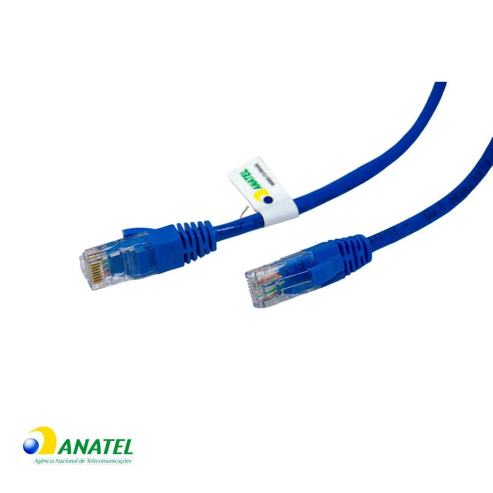 Patch Cord Cat5e U/UTP Azul 3,0 Metros