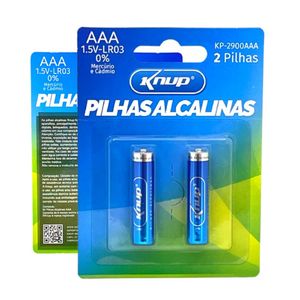 Cartela 2 Pilhas Alcalina AAA 1.5V Palito