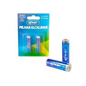 Cartela 2 Pilhas Alcalina AAA 1.5V Palito