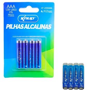 Cartela 4 Pilhas Alcalina AAA 1.5V Palito