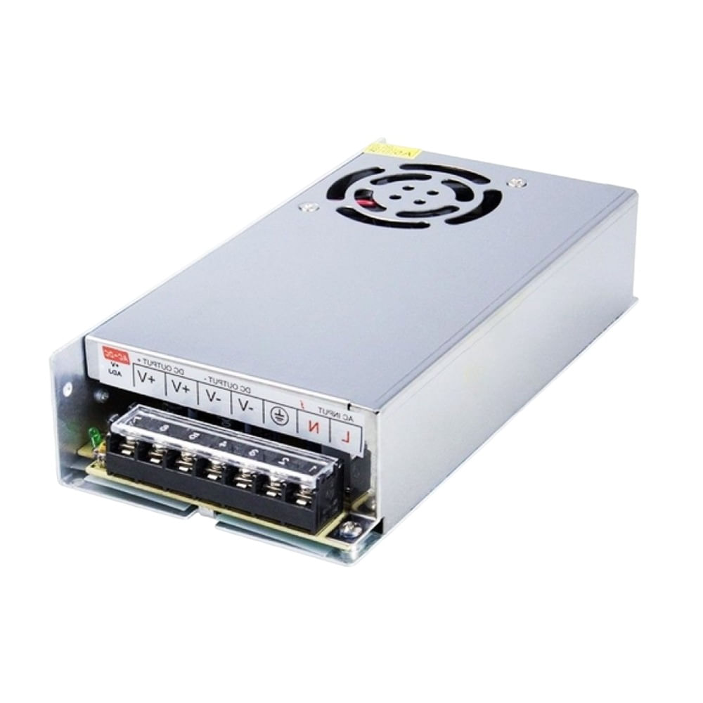 Fonte Chaveada 12V 20A Bivolt Real com Cooler Fonte Chaveada 12V 20A Bivolt