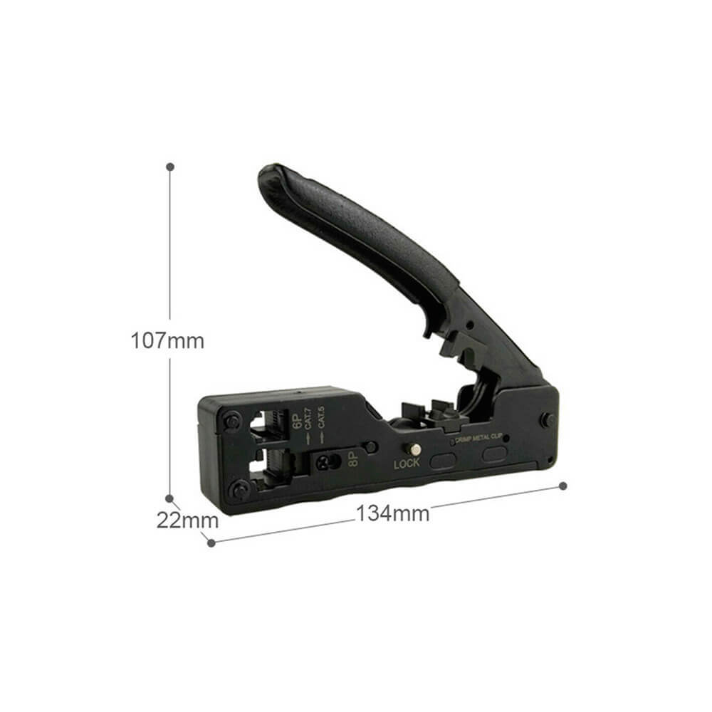 Alicate Blindado RJ45 CAT6A / CAT7 EZ Passagem