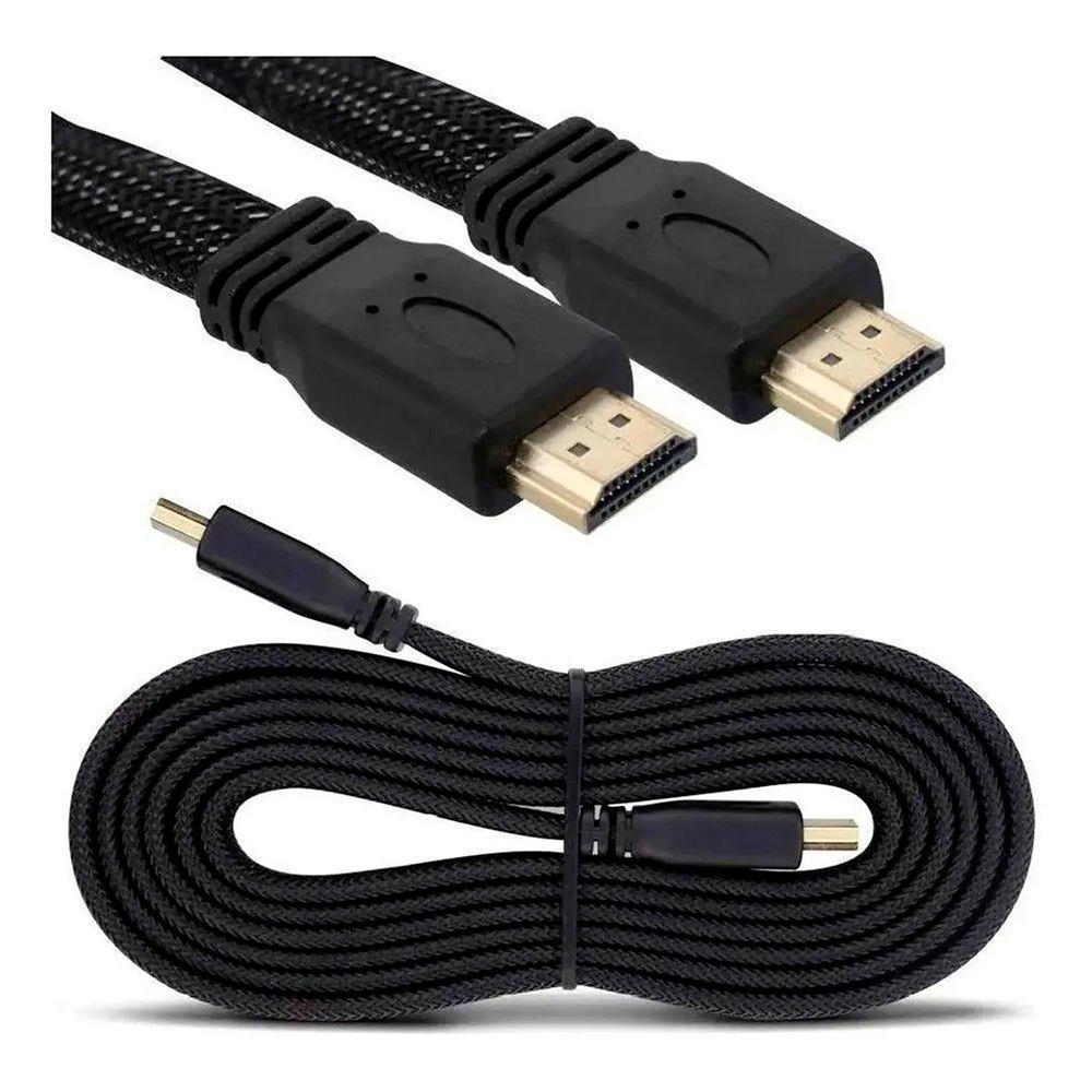 Cabo HDMI Flat 2.0 4K com Malha Náutica 5,0 Metros