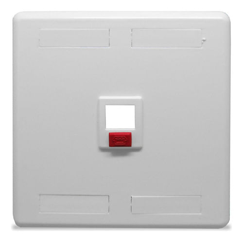 Espelho Plástico 4 x 4 para 1 Saída Branco Espelho Plástico 4 x 4 para 1 Saída RJ45 Branco