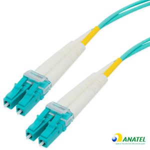 Cordão Óptico Duplex LC/LC/UPC OM3 Multimodo 5,0 Metros