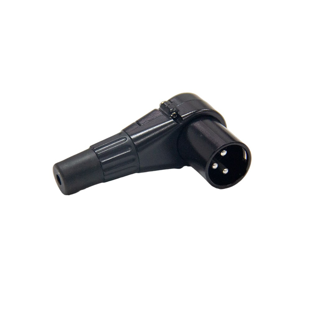 Conector Canon Linha Macho 90° Desmontável Preto