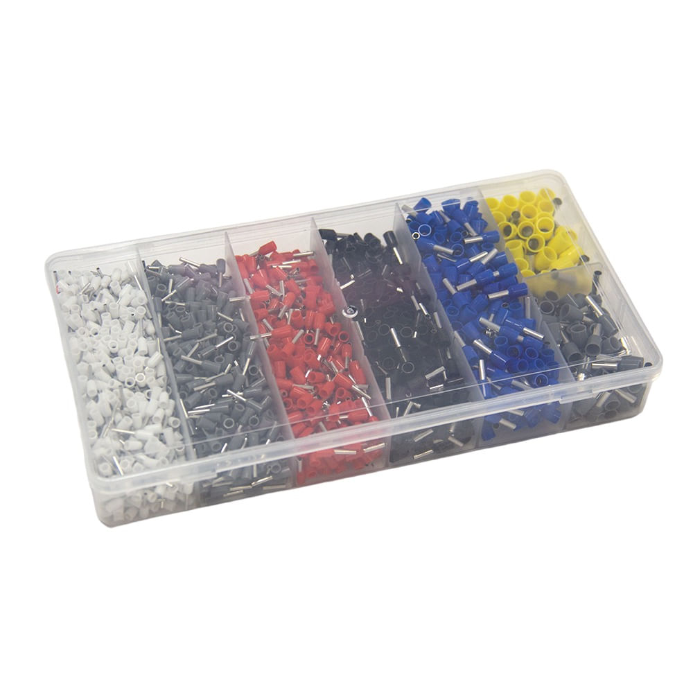 Terminal Ilhós Pré Isolado Elétrico Misto Kit 1900 Unidades 7 Modelos