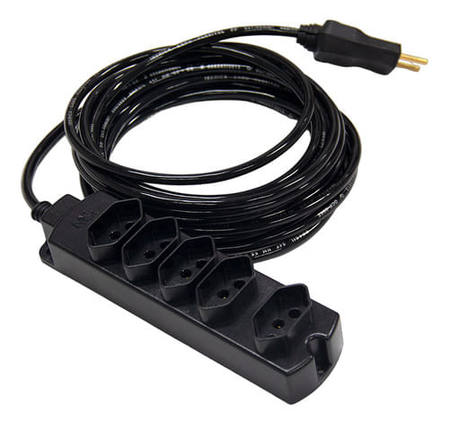 Extensão Elétrica 5 Tomadas 2P+T 3 x 1,00mm 10A 10,0 Metros