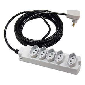 Extensão Elétrica 5 Tomadas 90° 2P+T 3 x 1,00mm 10A 5,0 Metros