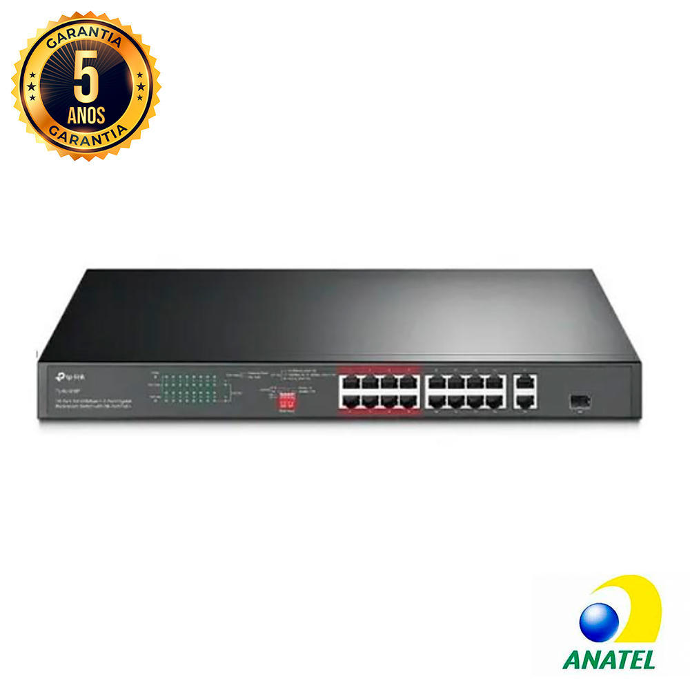 Switch 16 Portas Fast Com 2 portas Gigabit 1 SFP TLSL-1218P