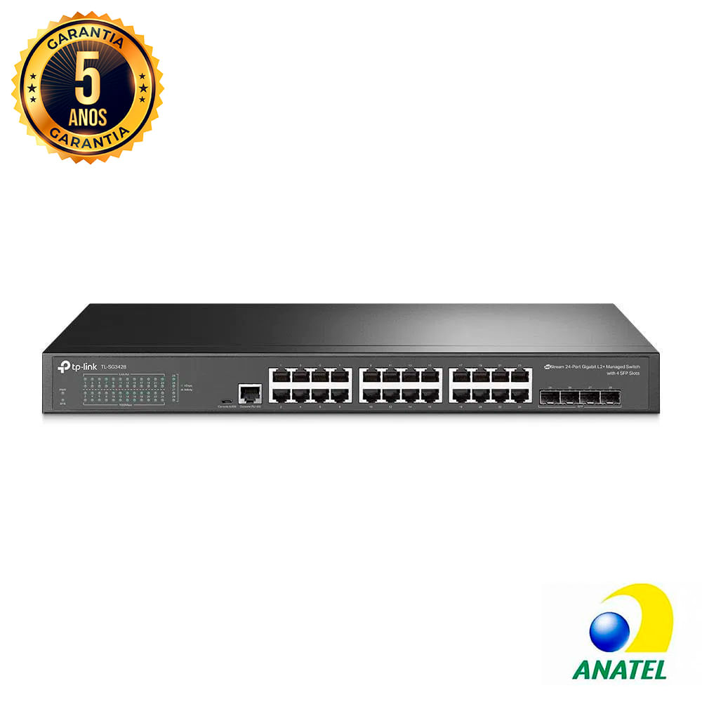 Switch 24 Portas Gigabit L2 + 4 Slots SFP - TLSG3428