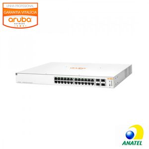 Switch 24 Portas Gigabit com 4 SFP 370W POE Aruba