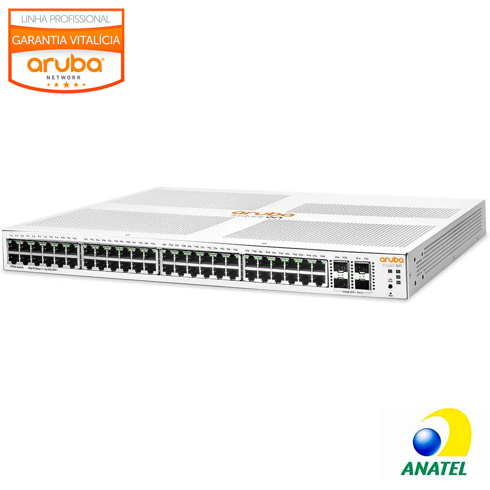 Switch 48 Portas Gigabit JL685A Switch 48 Portas Gigabit + 4 SFP ARUBA Gerenciavel - JL685A